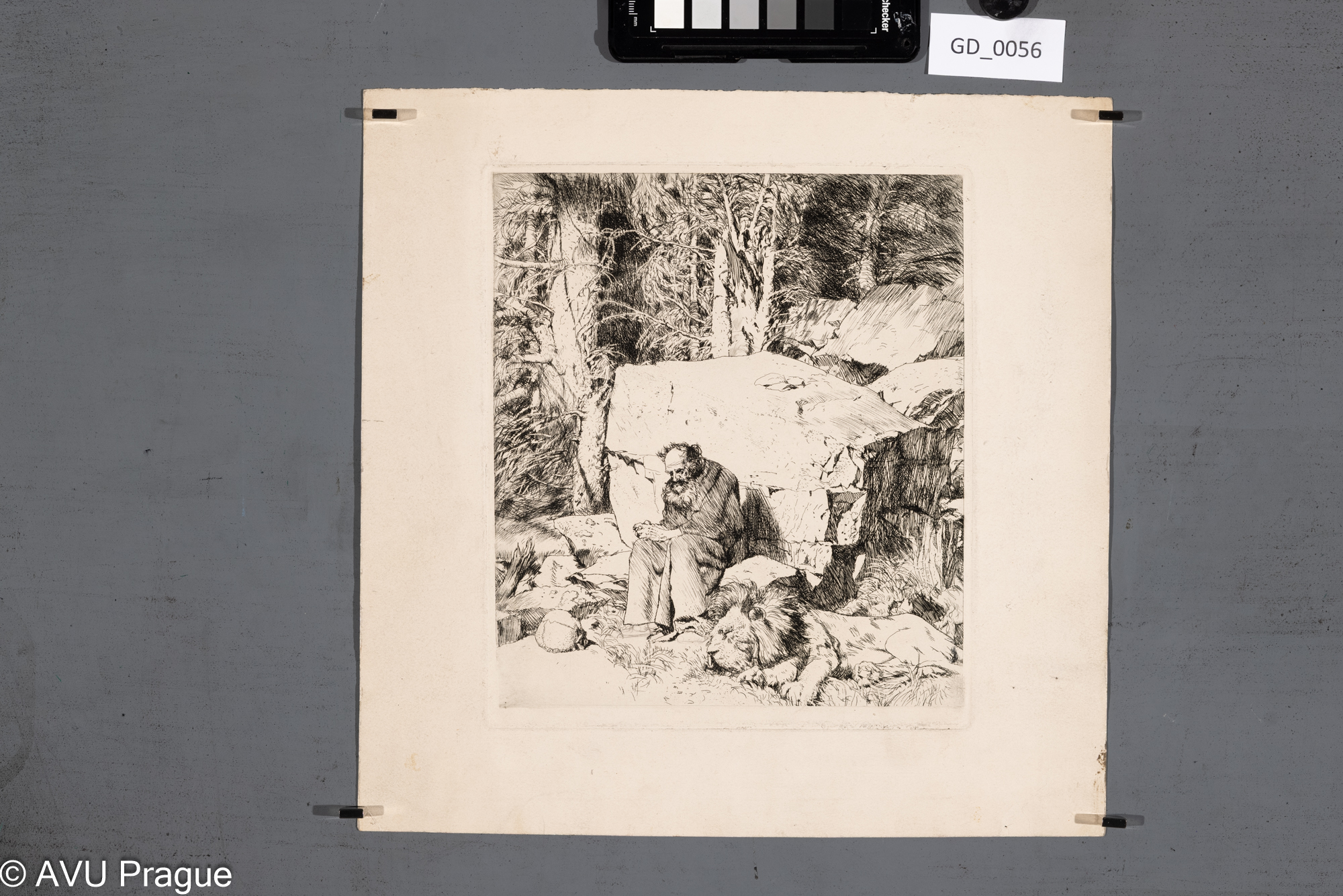 Heinrich Hönich, Sv. Jeroným, Lept22,7 x 19,1; 29,8 x 30