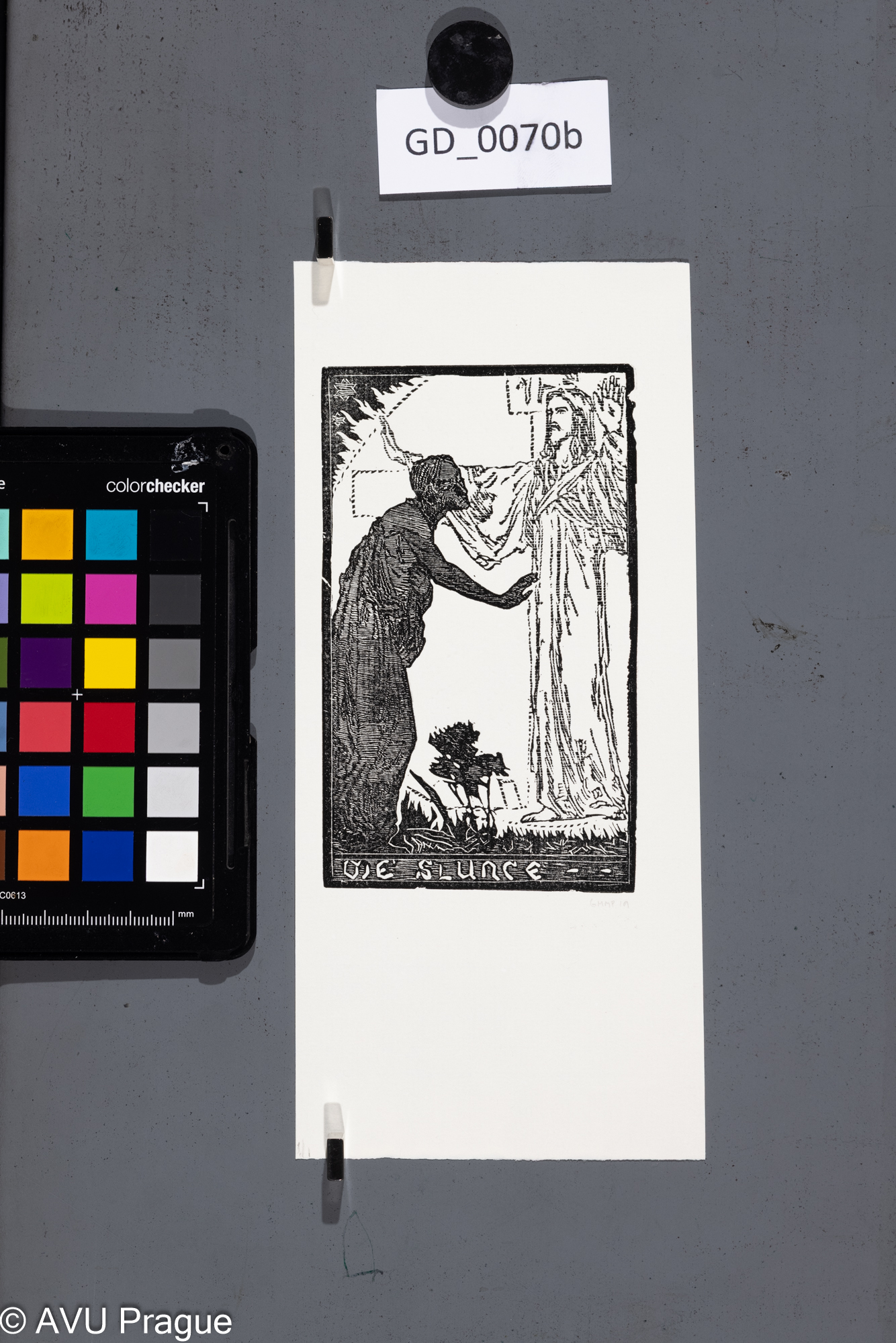 František Bílek;Mé slunce;Dřevoryt; 12,3 x 7,4; 21,2 x 9;Bílek - novotisky z originálních matric GHMPtisk 2020