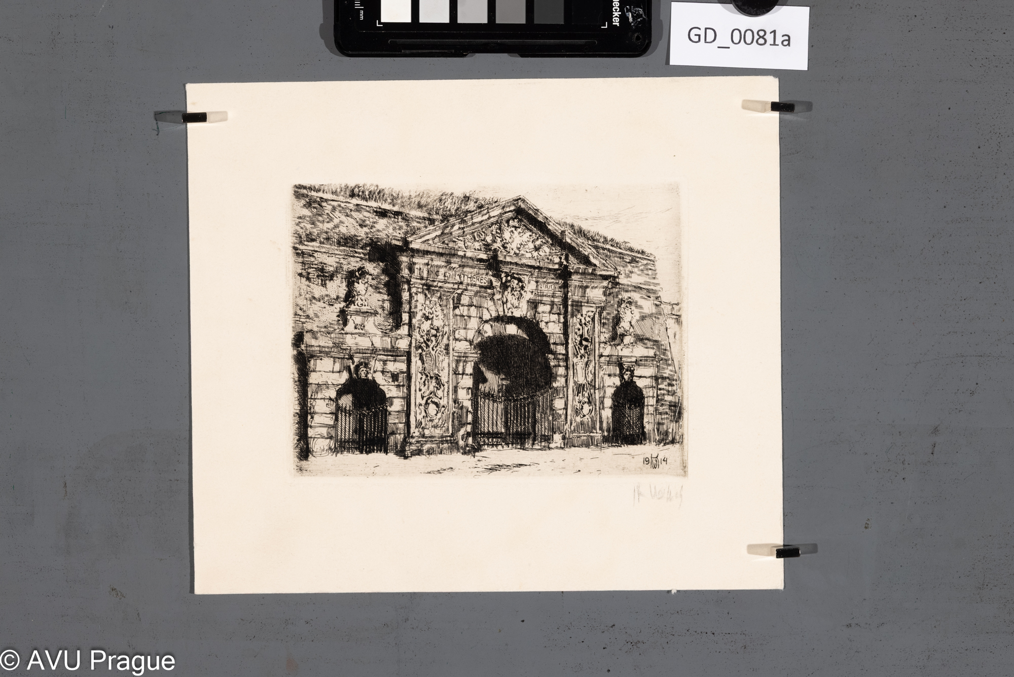 W.K.; Písecká brána ; 1914;Lept; 11,8 x 16; 20,2 x 23,3