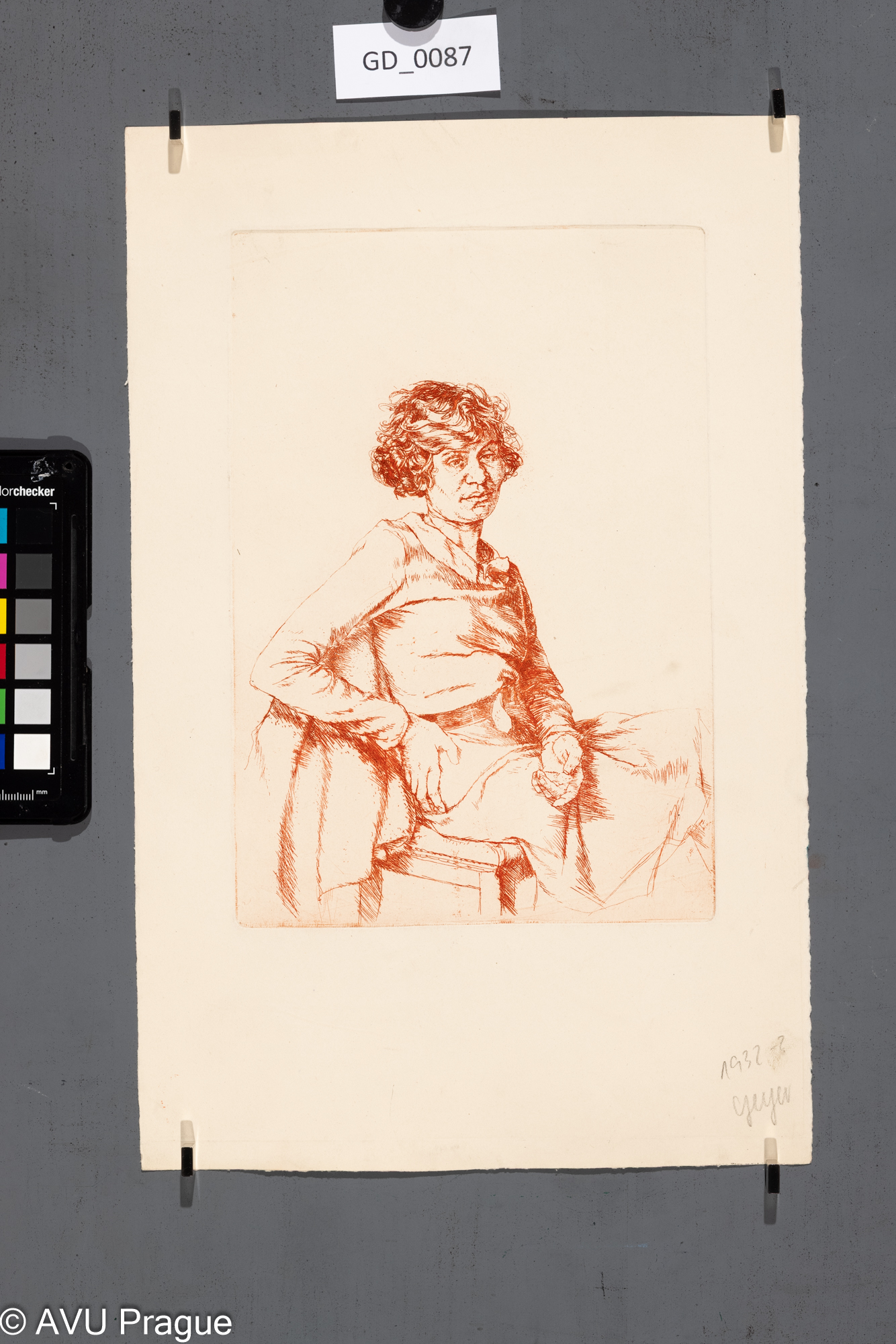 Maxmilian Geyer; Portrét dámy; 1932 - 33; Lept; 23,3 x 16; 35 x 22,5; Hönich