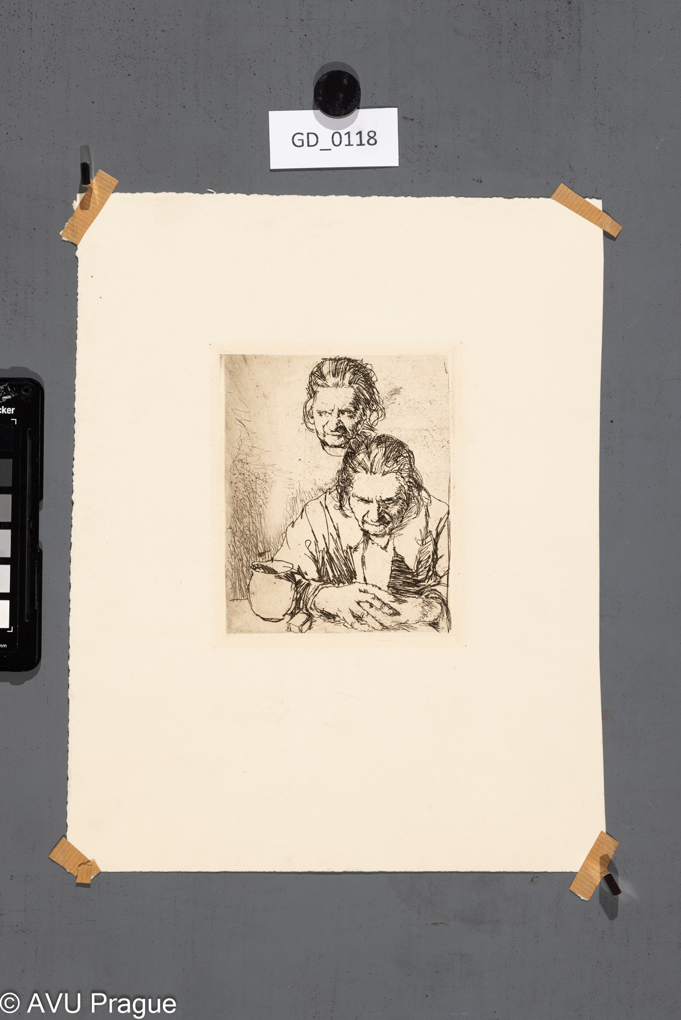 Nezjištěn;Studie ženské hlavy;Lept;12,7 x 10,4; 29x 22,5