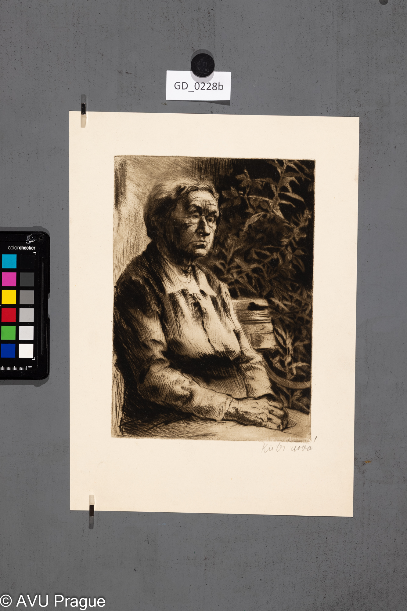 Jiřina KubínováStará žena na lavičceSuchá jehla 17,2 x 2533,9 x 24Silovský