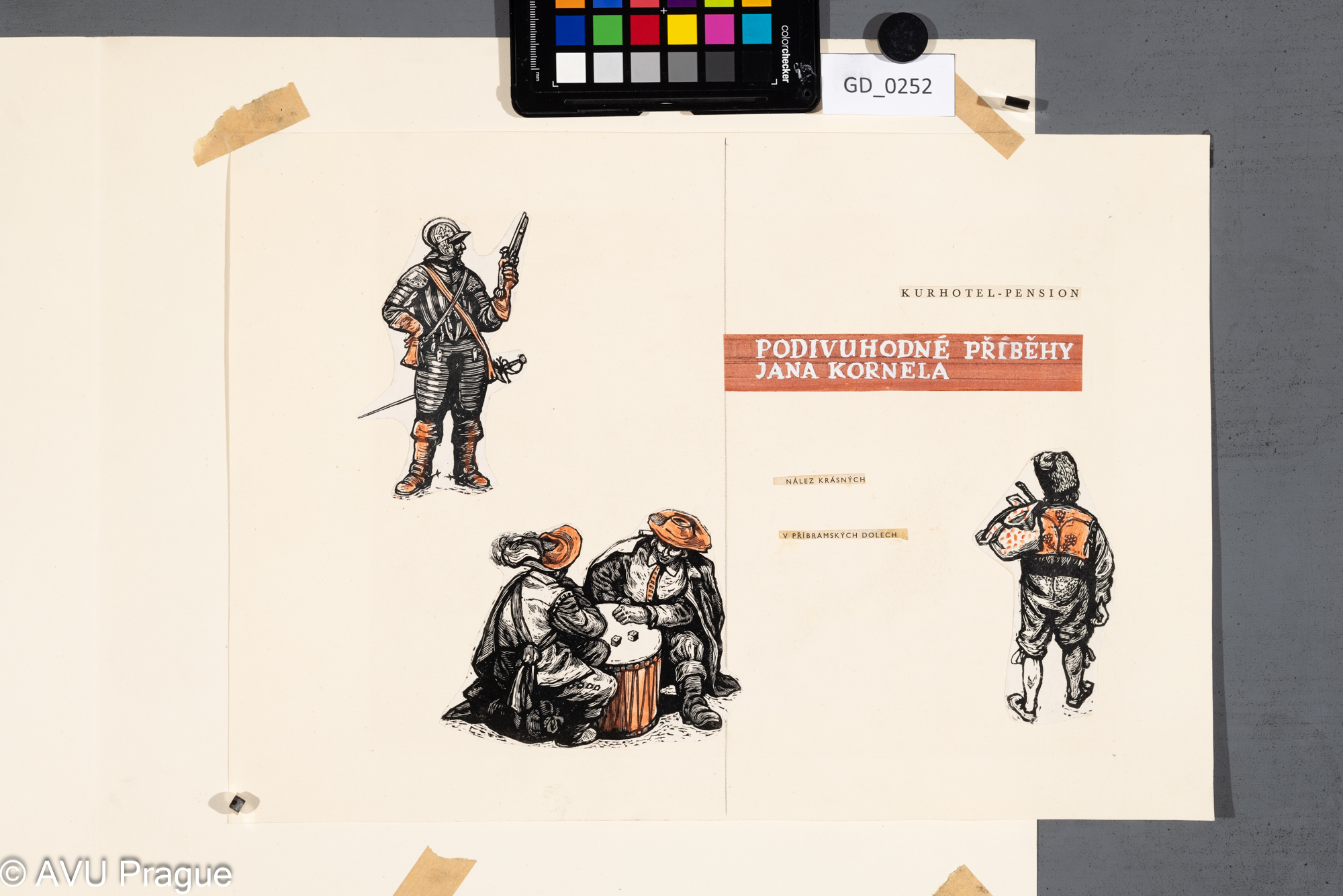 Zdeněk Mézl, Přebálka - Podivuhodné příběhy Jana Kotnela, Dřevoryt, 27,3 x 39,7Silovský