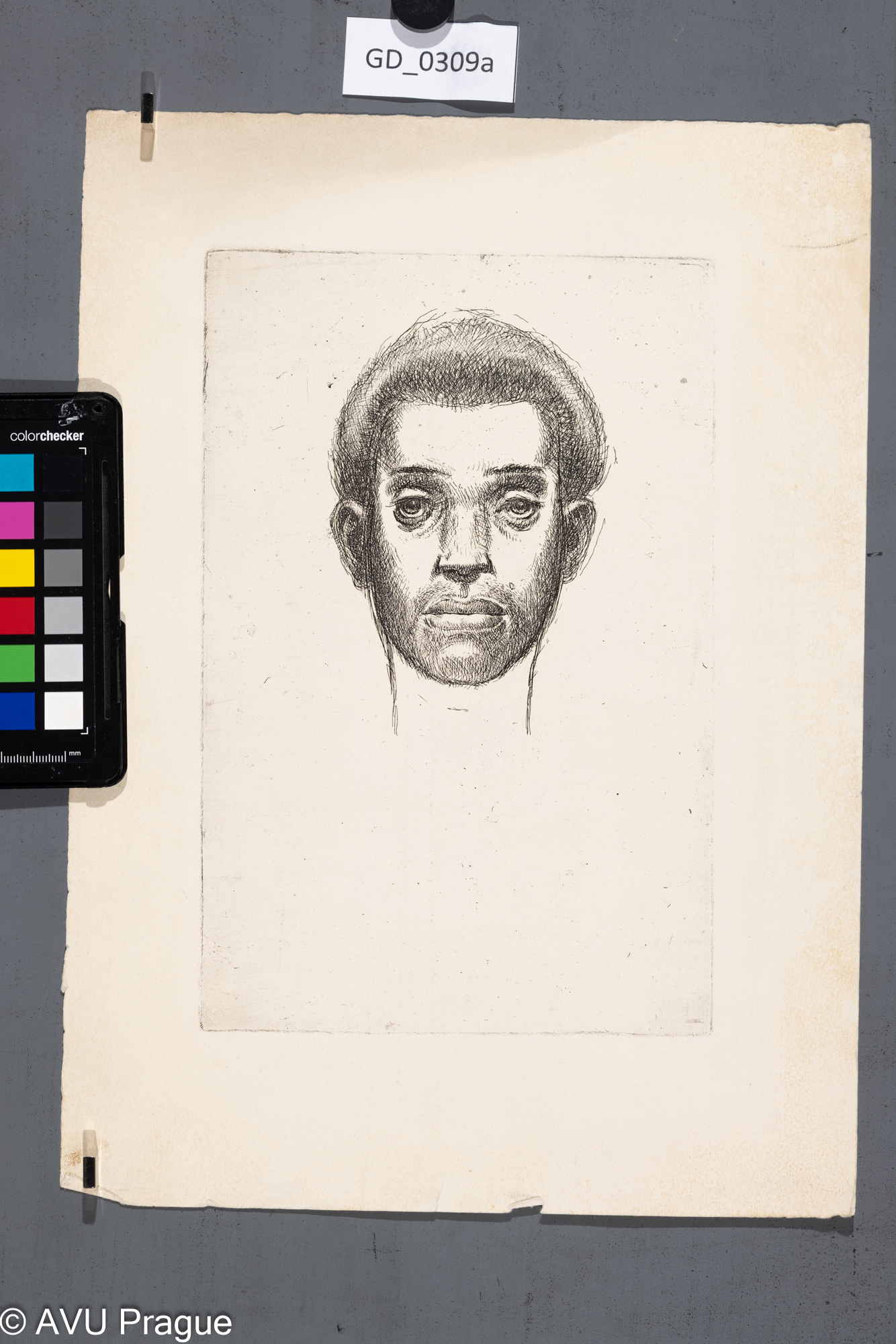 Karel Paták, Portrét muže, 1953,Lept, 24,6 x 16,1, 34,7 x 25,Pukl, 1 stav