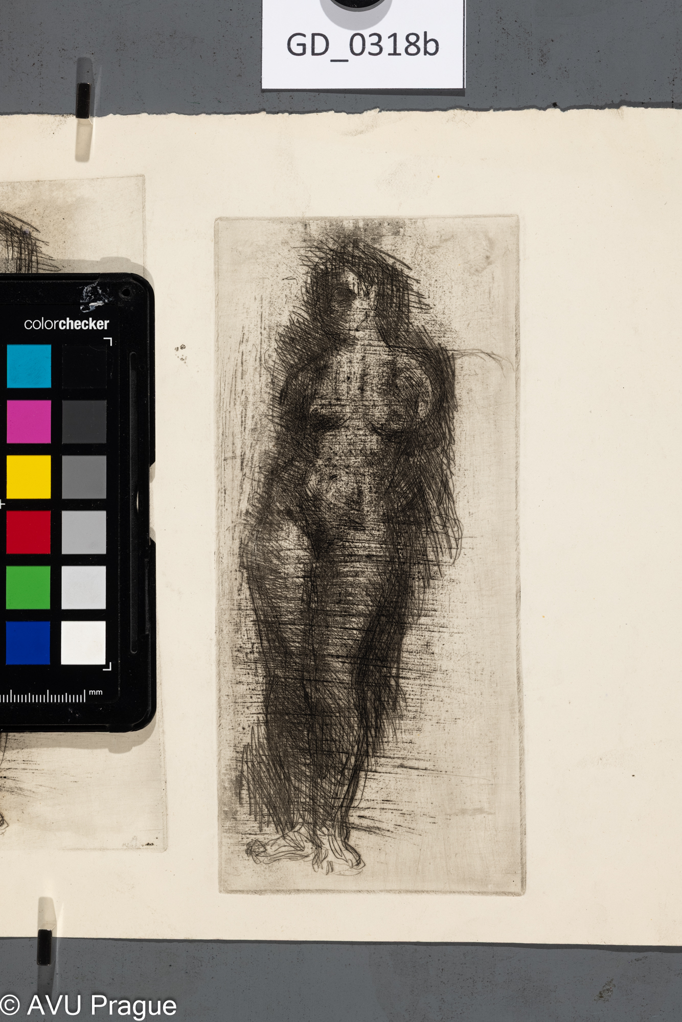 Karel Paták, Ženský akt,Lept, 18,5 x 8,5, 22,8 x 35,Pukl2. stav