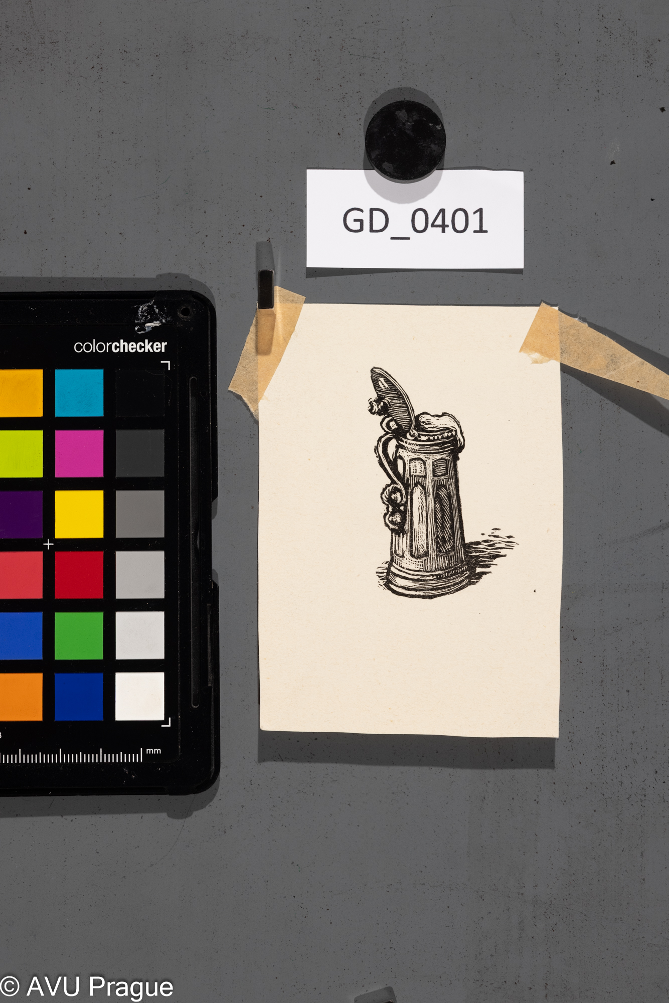 Neurčen, Ilustrace - Korbel,Dřevoryt, 10,3 x 7,6, Silovský ?