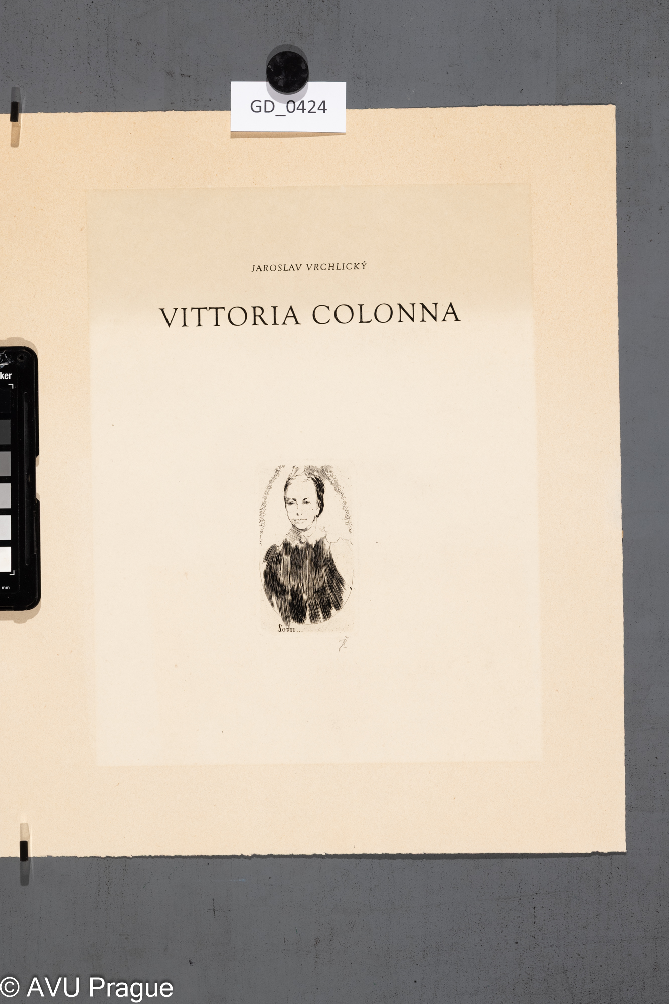 Neurčen, Titulní list - Vittoria Colona (jaroslav Vrchlický),Lept, 27,5 x 21, 35,5 x 29,7