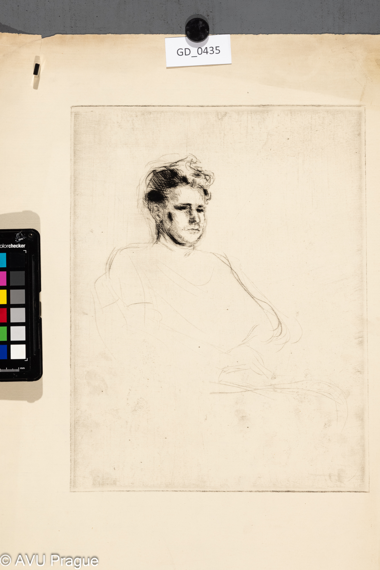 Neurčen, Hlava - model,Suchá jehla, 32 x 25,6, 54,5 x 43