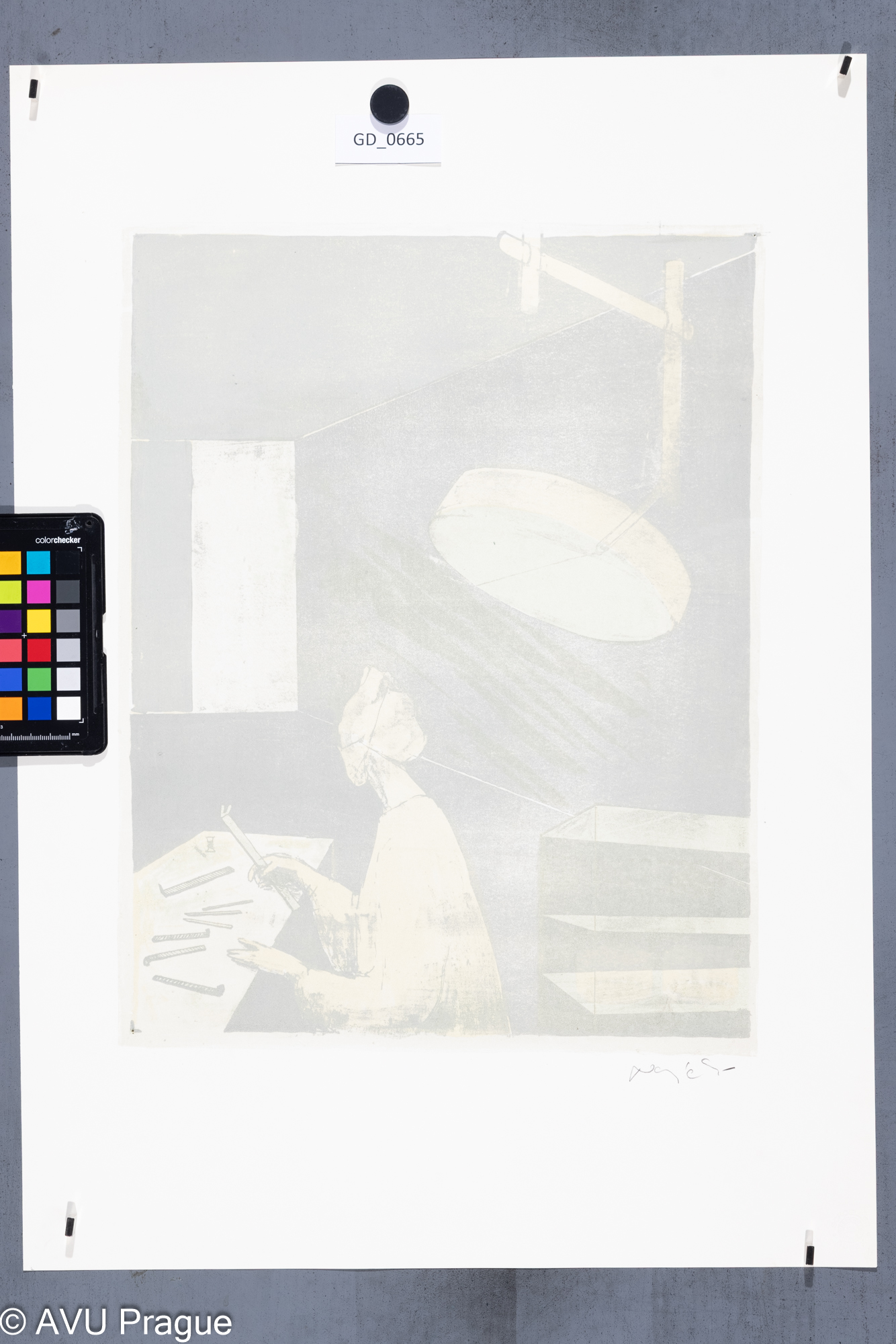 Zuzana Nováčková, Operace - na sále, 1974, Litografie 3barvy, 42,5 x 33, 62,5 x 44, Čepelák