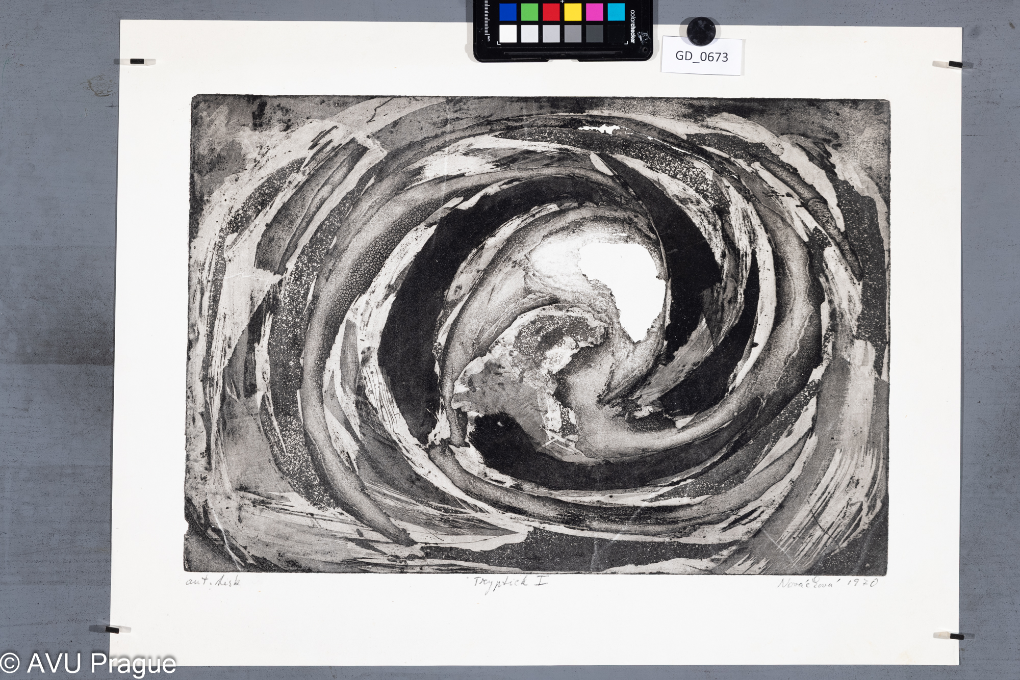 Zuzana Nováčková, Tryptich I.,1970, Rezerváž, 33,1 x 49, 44,4 x 58,9, Čepelák