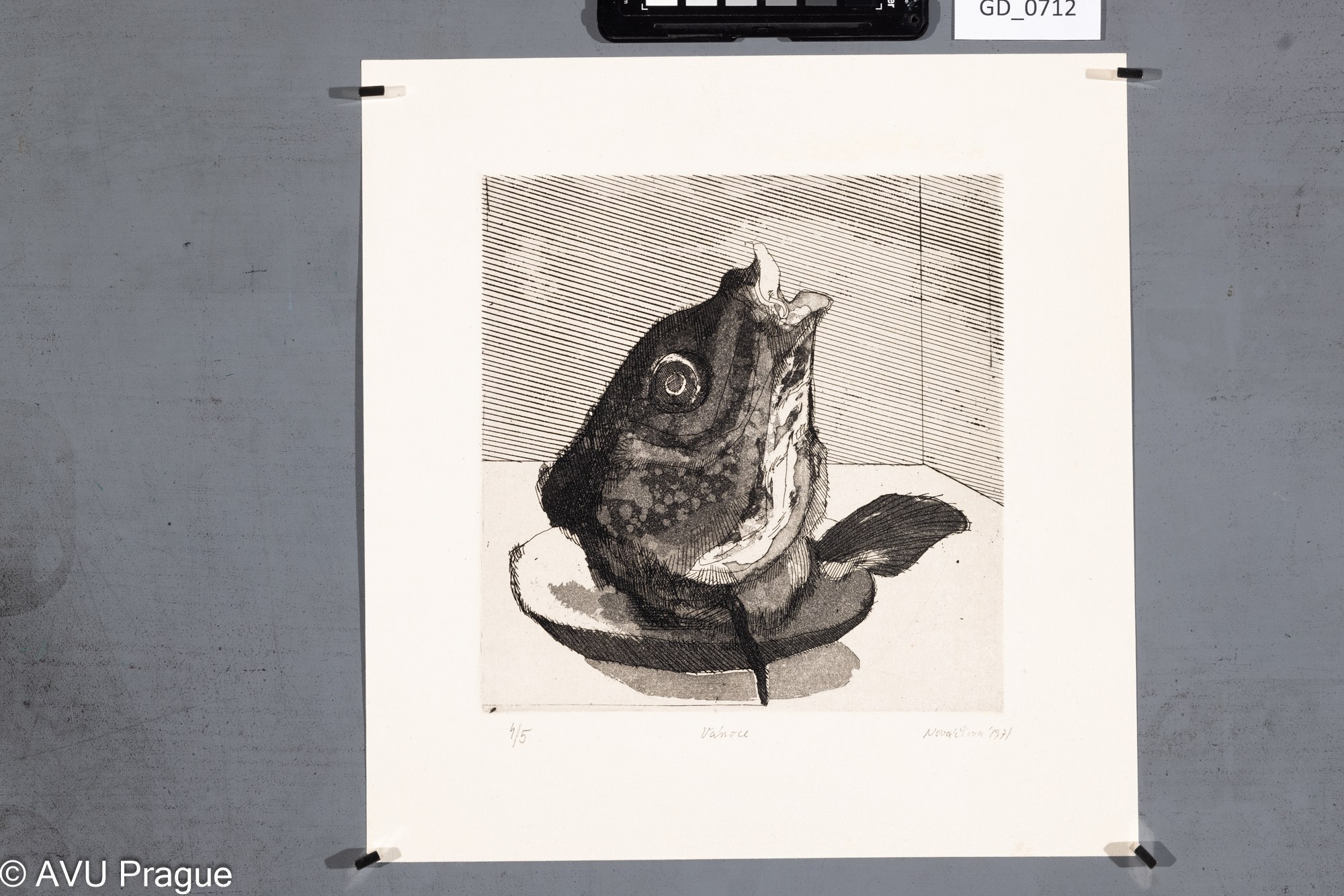 Zuzana Nováčková, Vánoce,1971, Lept, akvatinta, 20,3 x 20,3,30,5 x 29,1, Čepelák