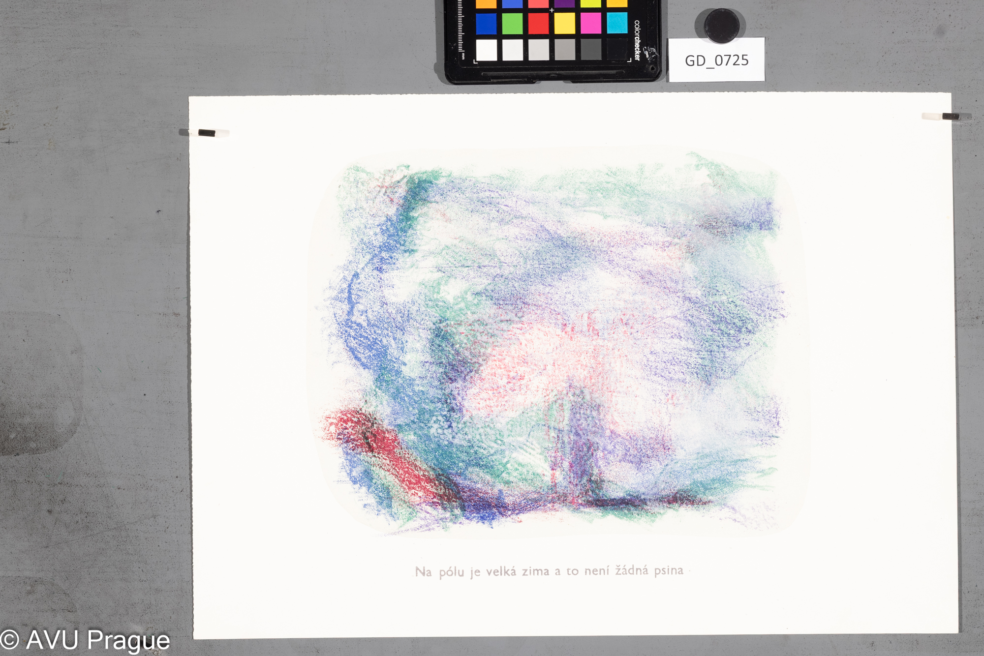 Zuzana Nováčková ?, Důležitý atlas světa - Na pólu je velká zima ...,Litografie 3 barvy , podtisk,22,5 x 29, 31,4 x 44,1, Čepelák