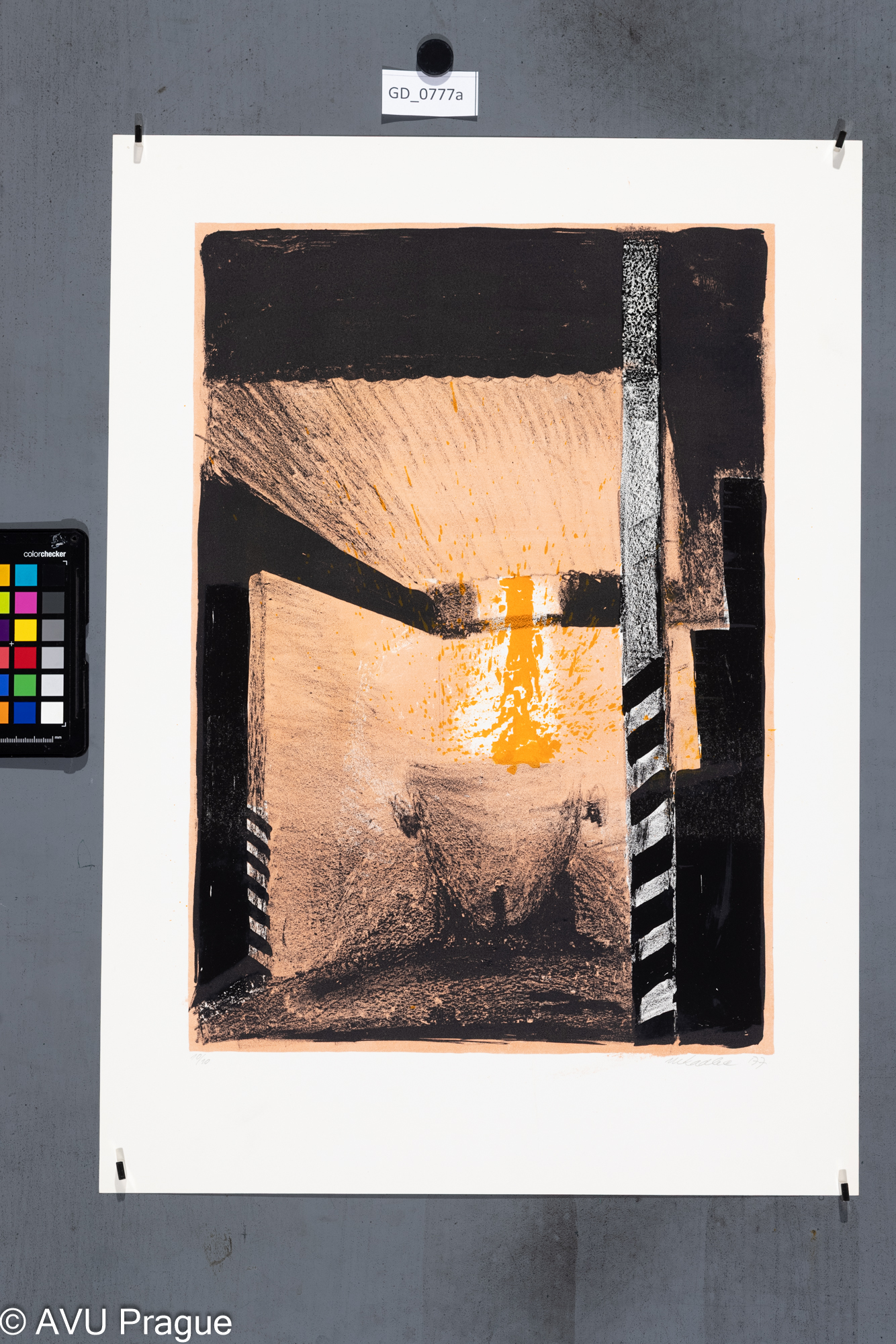 Martin KadlecOdpich (Hutě)1977Litografie, dvě barvy, podtisk45,6 x 3257,8 x 41,5Čepelák