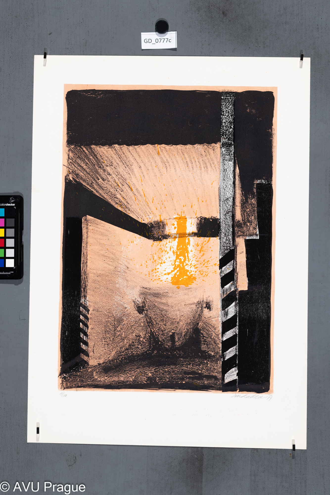 Martin KadlecOdpich (Hutě)1977Litografie, dvě barvy, podtisk45,6 x 3258,2 x 41,4Čepelák