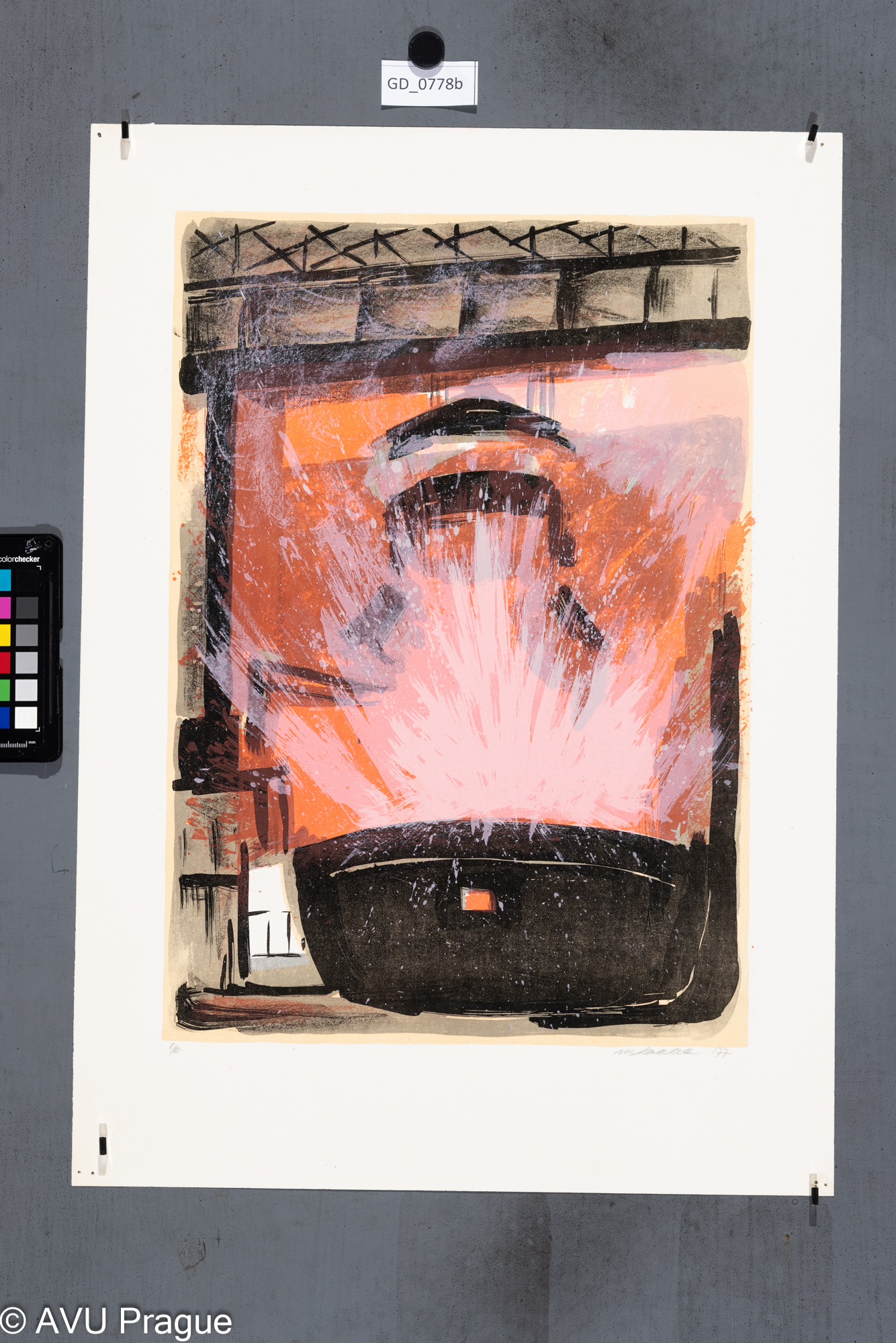 Martin KadlecJeřáb s pánví na Slévárně (Hutě)1977Litografie, tři barvy, podtisk45,5 x 31,958,3 x 41,4Čepelák