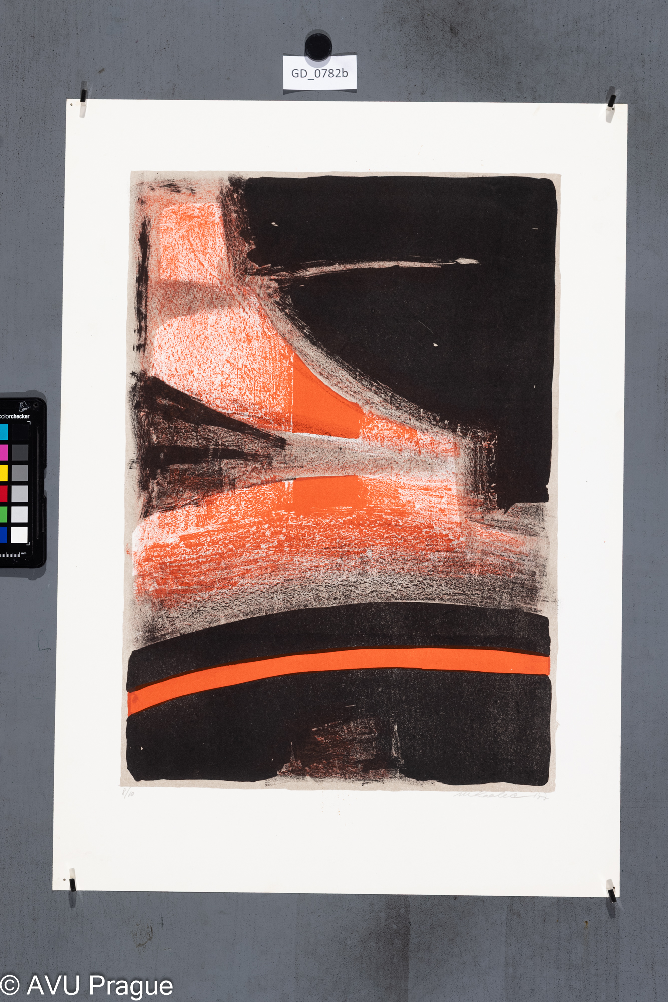 Martin KadlecPánev nad kokilou (Hutě)1977Litografie, dvě barvy, podtisk45,3 x 3258,1 x 41,5Čepelák