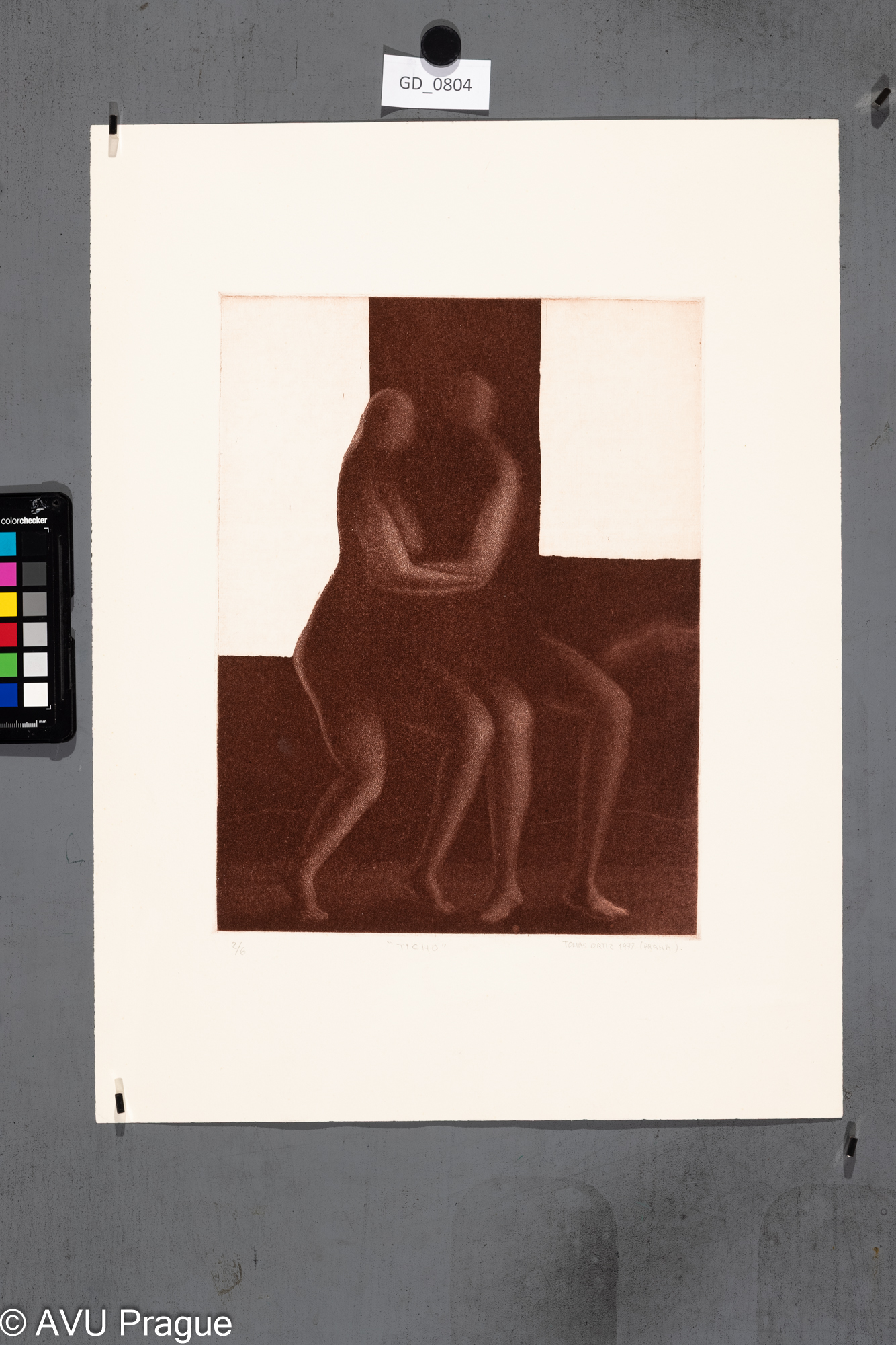 Tomas Ortiz, Ticho, 1977, Škrábaná akvatinta, 31,8 x 24,3, 50 x 37,2,
Čepelák (zahraniční stážista)