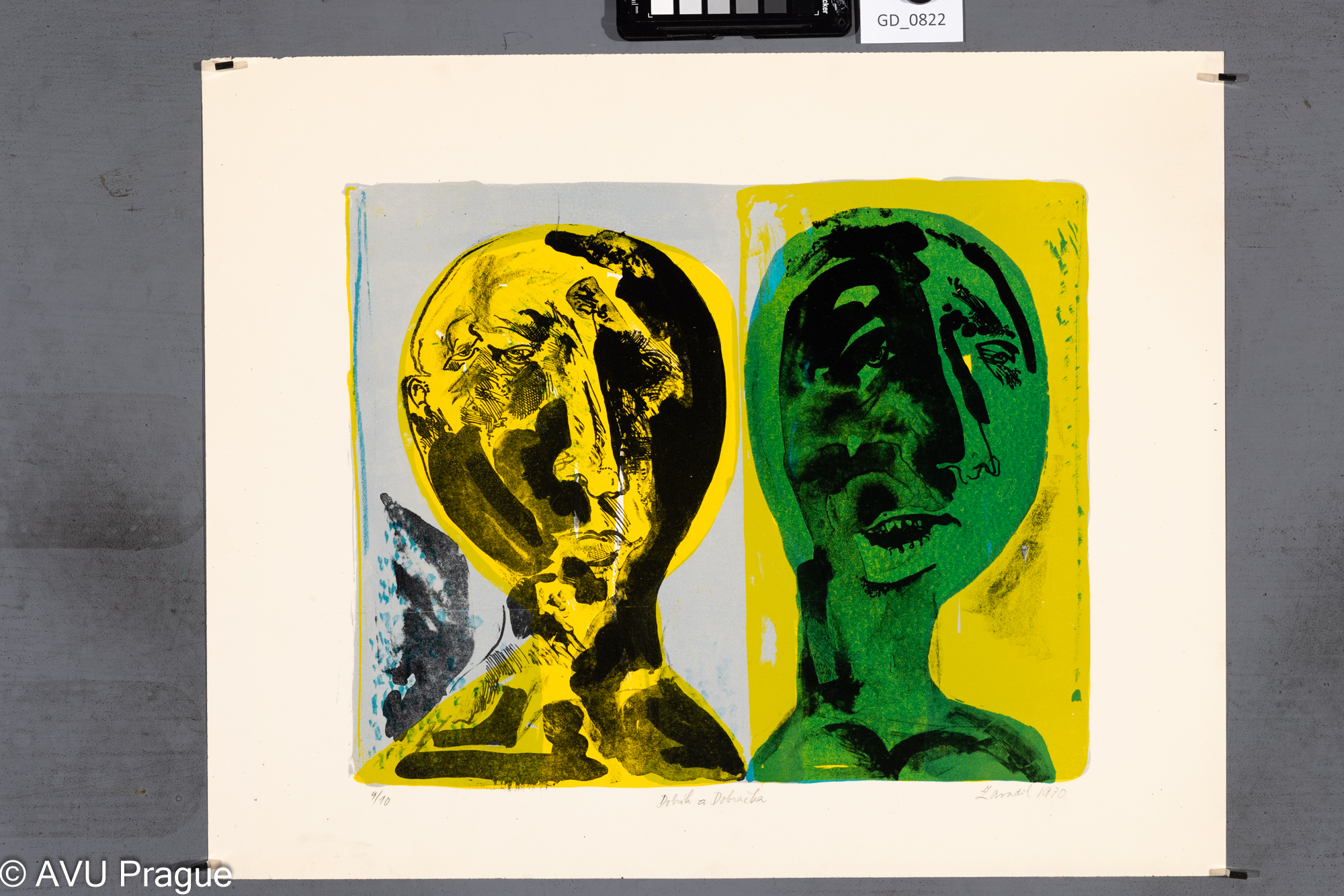 Karel Zavadil, Dobrák a dobračka,1970,Litografie, dvě barvy,  32 x 39,8, 43,7 x 54,2,
Smetana