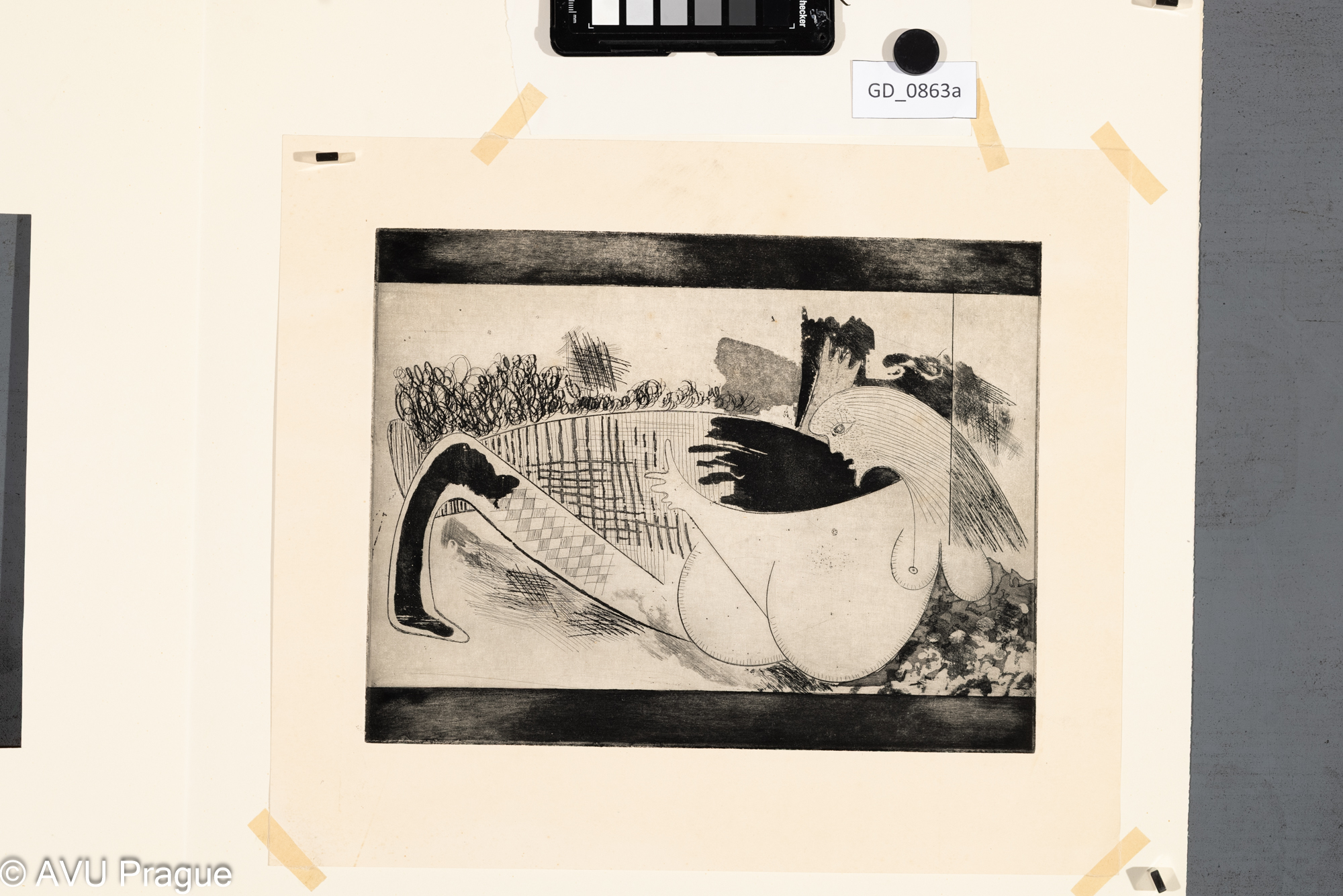 Neurčeno (Moravec?), Moravec ?Vladimír Páral - Milenci a vrazi, ilustrace, Lept / akvatinta, 22,5 x 29,5, 32 x 37,3,