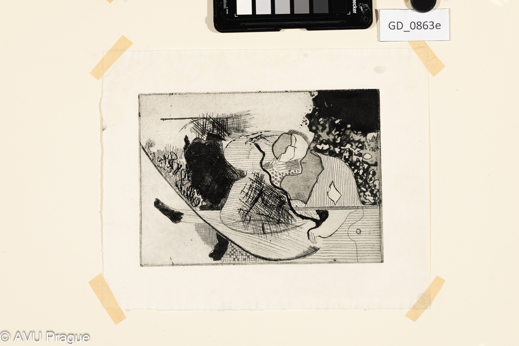 Neurčeno (Moravec ?), Vladimír Páral - Milenci a vrazi - ilustrace, Lept / akvatinta, 13,6 x 19,2,20,6 25,8,