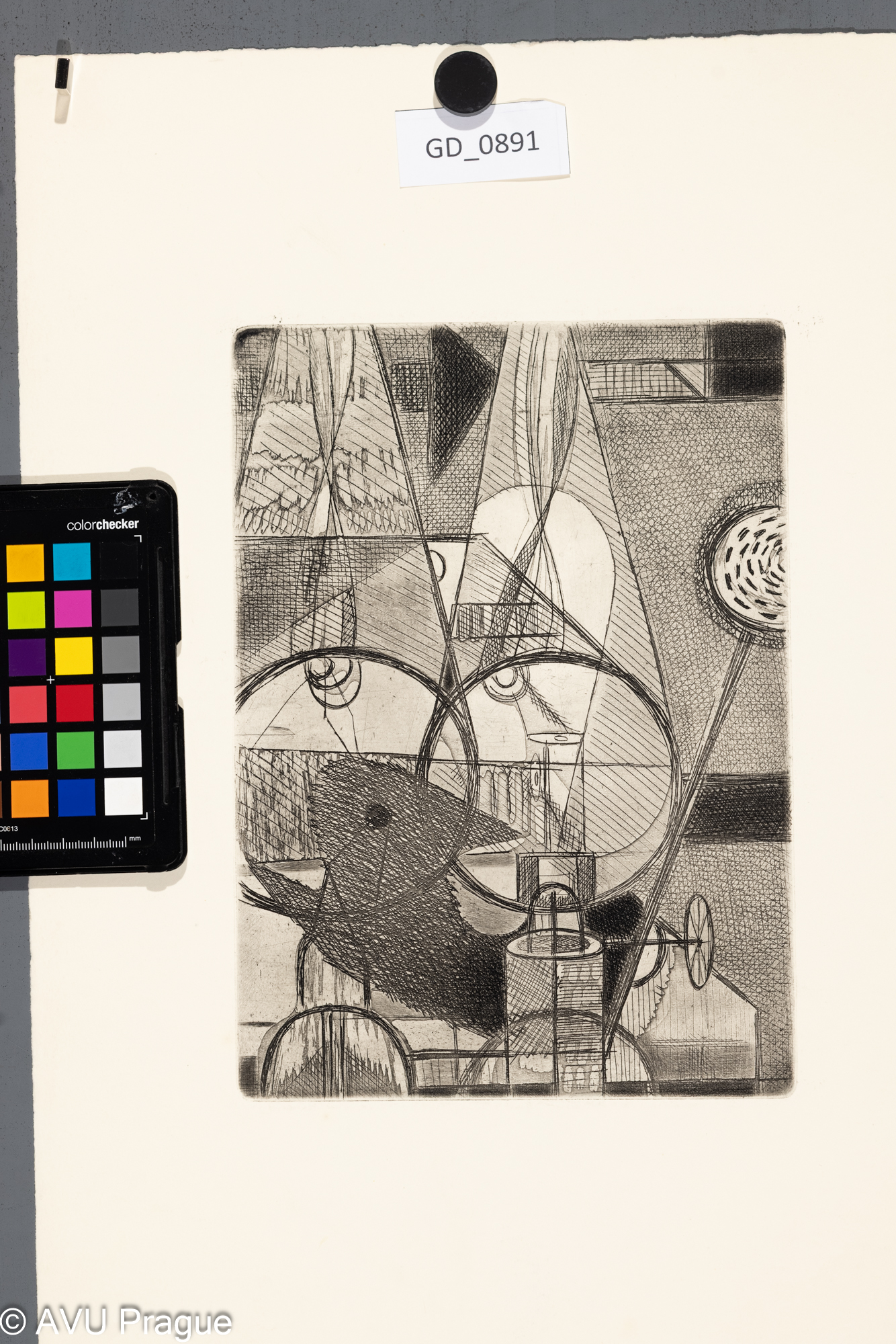 nezjištěno, kompozice - Petrolejové lampy, Lept / Rezerváž, 24,8 x 17,8, 44,5 x 30,2