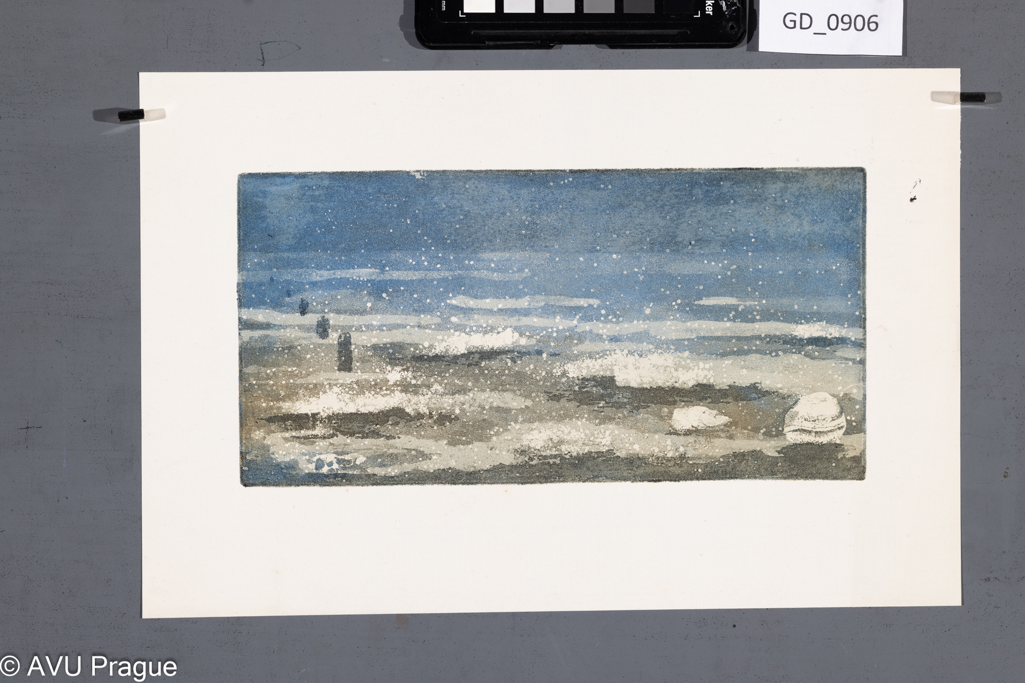 nezjištěno, Moře,Akvatinta - dvě barvy - matrice,11,8 x 23,6, 20,4 x 31