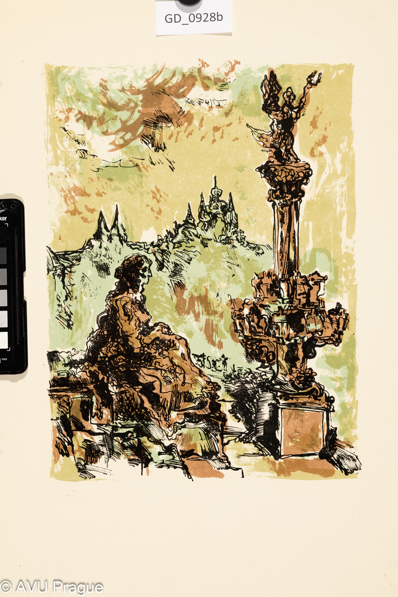 nezjištěno, U Rudolfina,Litografie - čtyři barvy, 29,5 x 22, 50,4 x 34,9