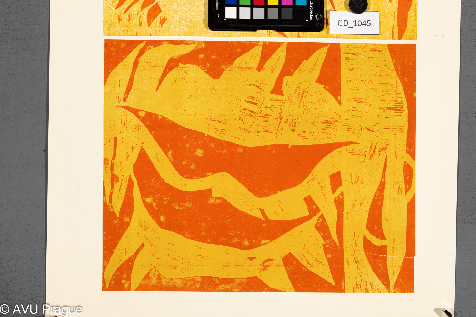 Neurčen, Abstrakce, Dřevořez - dvě barvy, 26,8 x 33,5 , 26,8 x 33,5