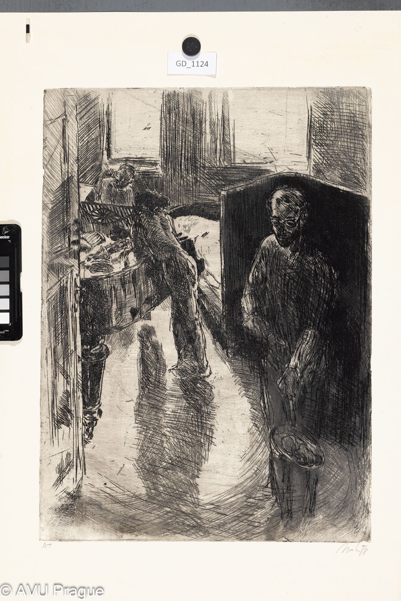 Petr Novák, Hudební schůzka,1988,Lept, 48,5 x 35,7, 67 x 46,