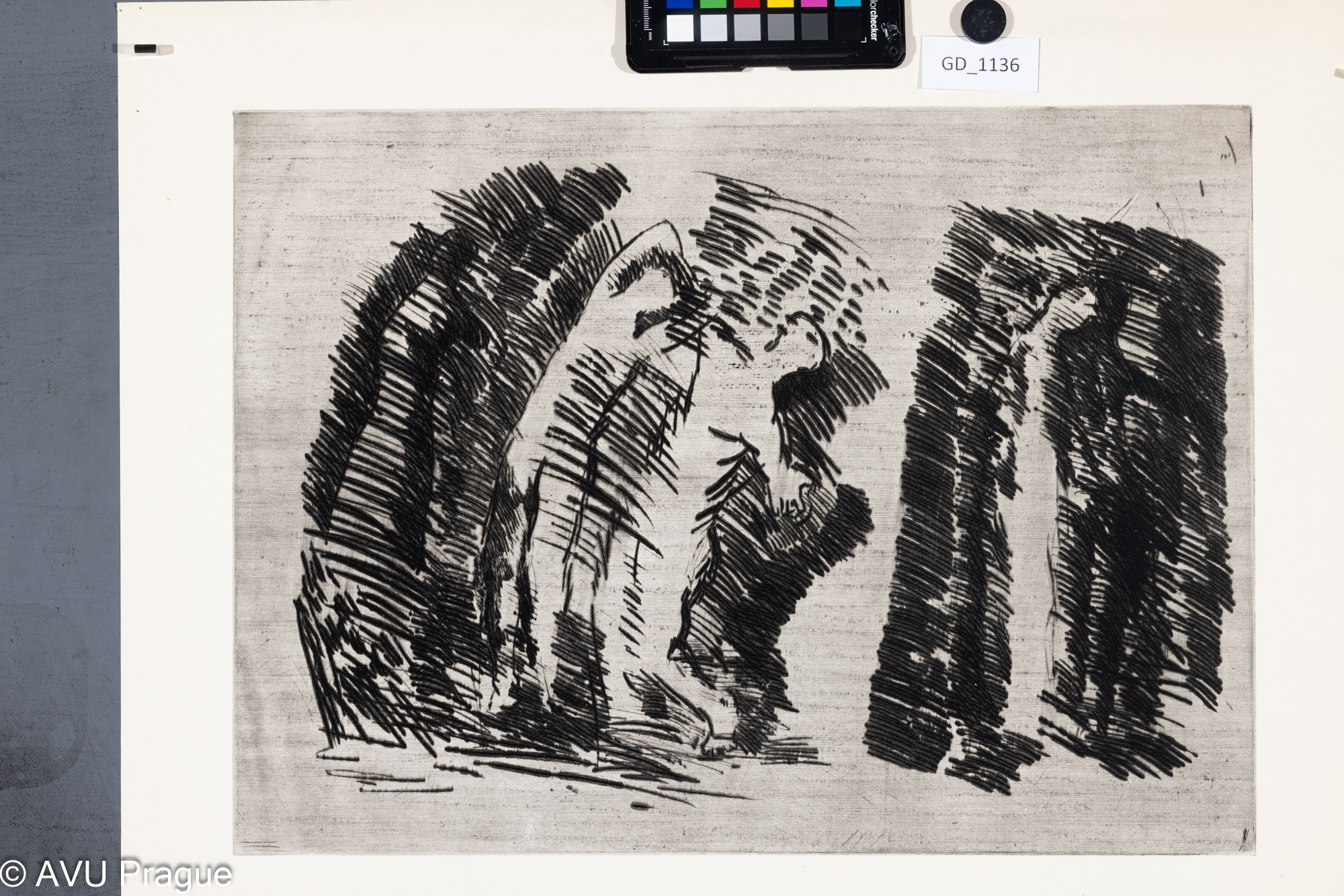 Petr Štěpán, Figurální kompozice, Suchá jehla, 33,3 x 45,7,        
 44,2 x 56,2, Čepelák