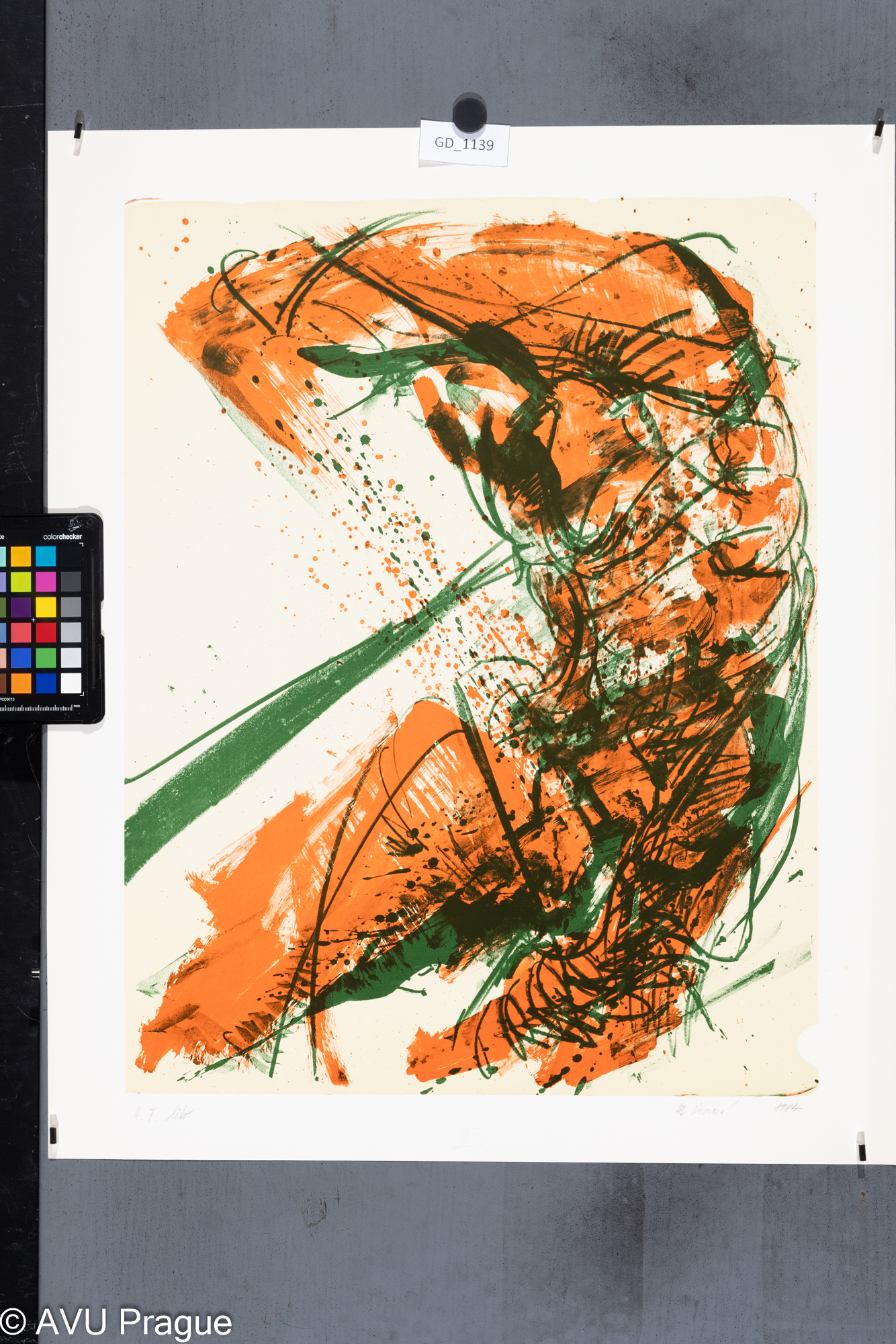 Magdalena Vovsová, z cyklu Valcíři, 1983 - 84, litografie - podtisk - dvě barvy, 53,3 x 41, 61,5 x 50,3, Čepelák