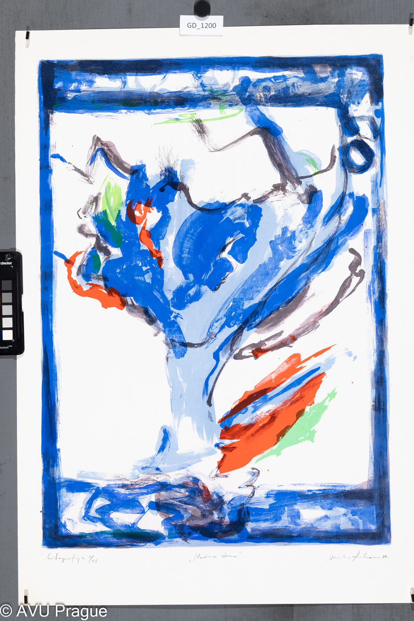 Neverka Arbamas,  Strom...?, 1989, Litografie - pět barev, 59,8 x 42,5,69,6 x 49,3,