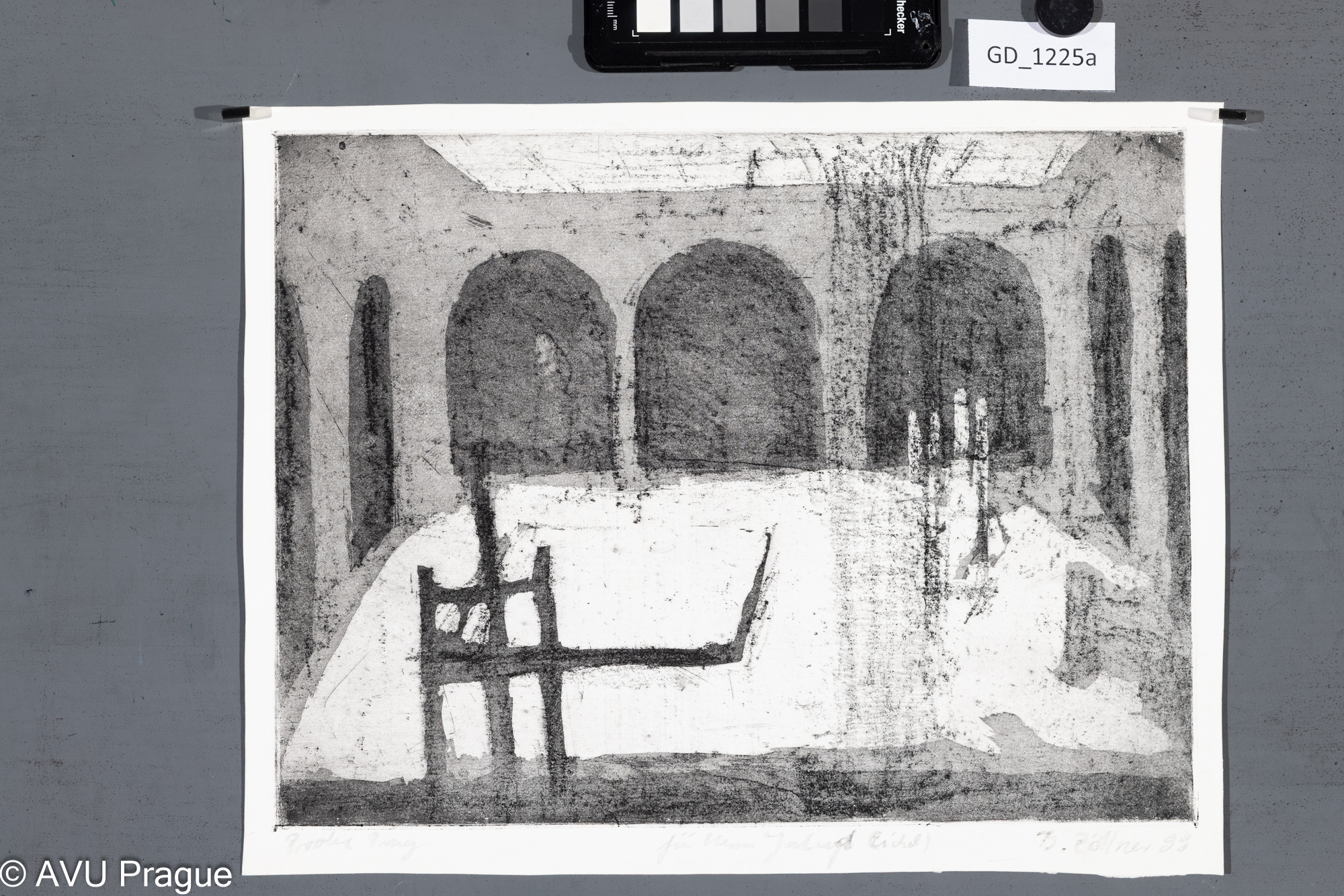 Bruno Zöllner, Atrium MG AVU,1988,Měkký kryt / akvatinta,24,3 x 32,1, 27 x 34,3,