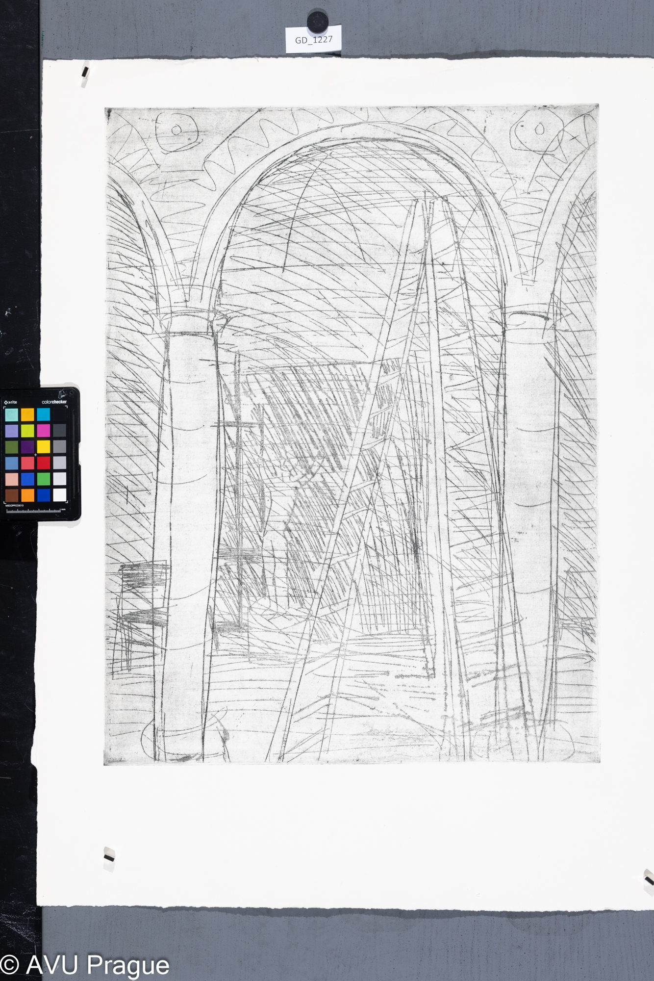 Bruno Zöllner, Štafle na hale MG AVU, Měkký kryt, 61,3 x 46,1,     79 x 58,9,