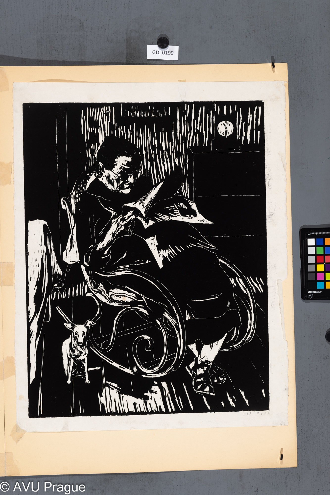 Čtenářka v houpacím křesle