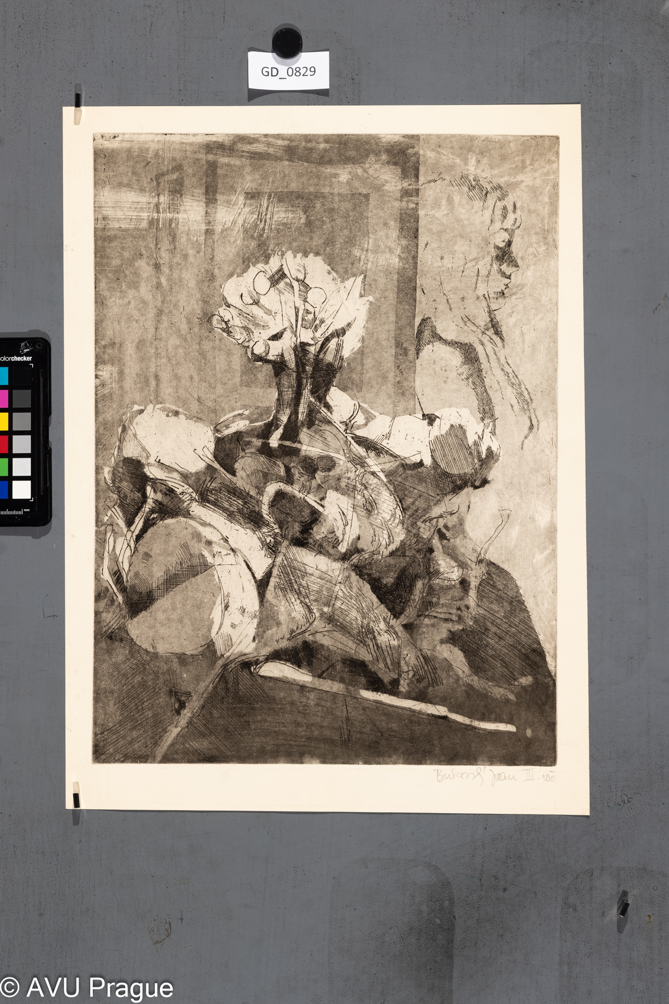 Profil dívky s vegetací