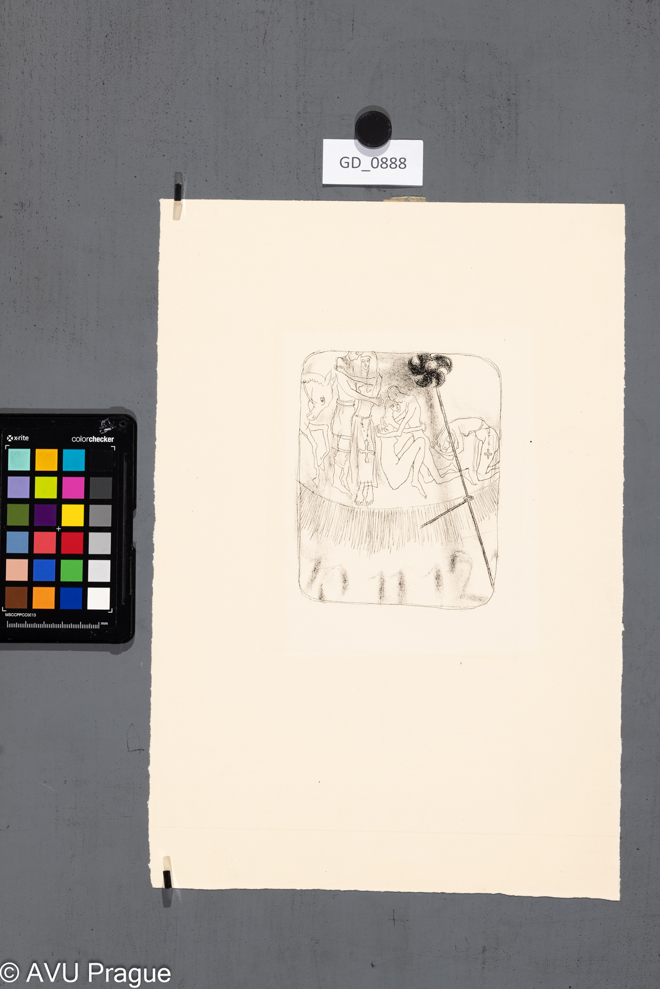 Ilustrace_sluneční hodiny s figuralní kompozicí