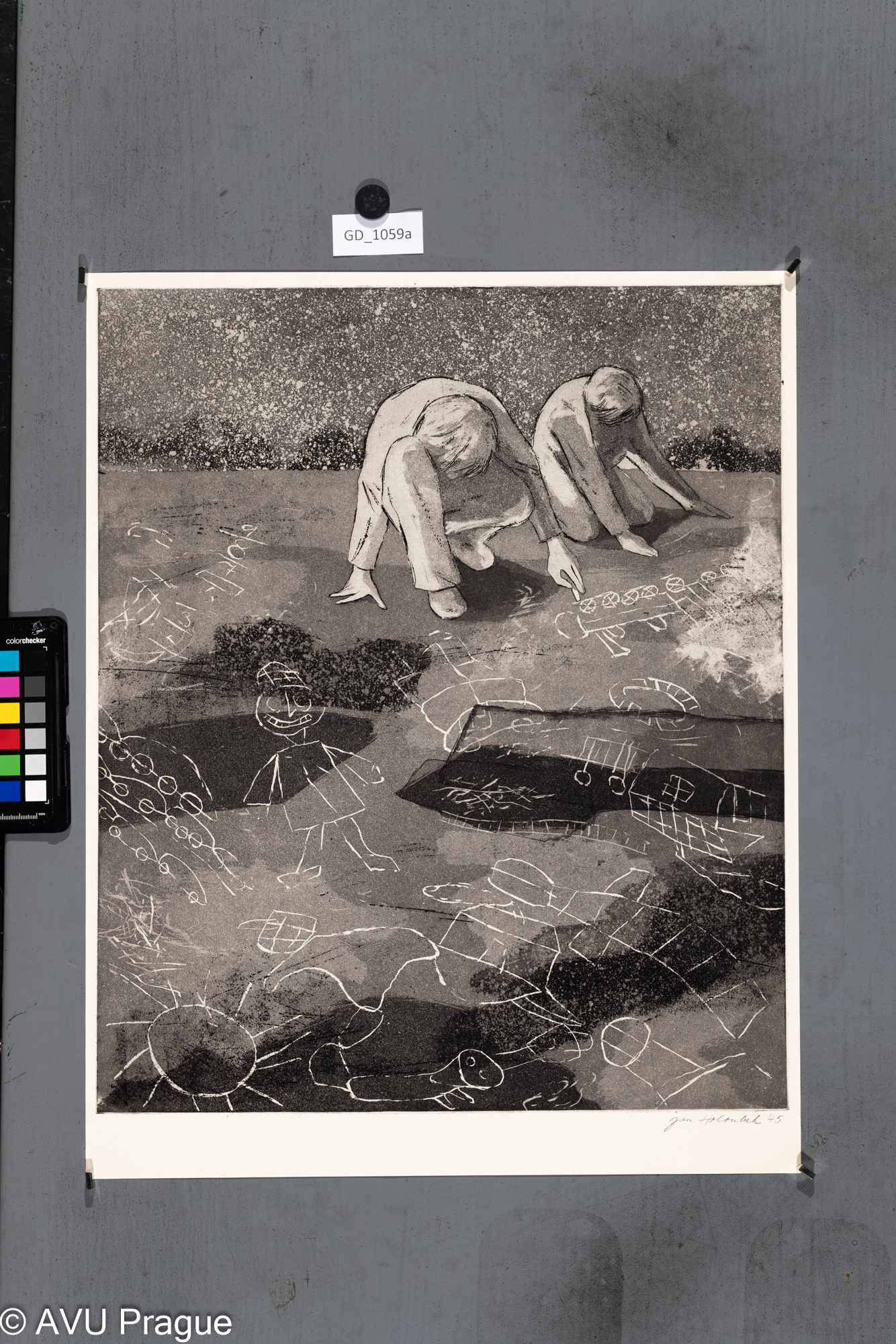 Děti na ulici s křídou